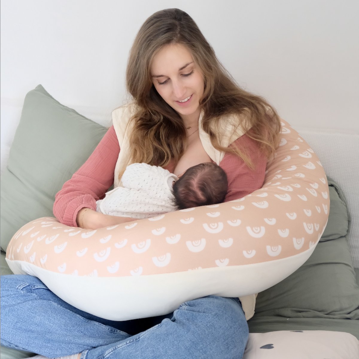 Le Coussin d'Allaitement Roomate ARC EN PÊCHE - Mèzamé (Mèzamé) - Image 1